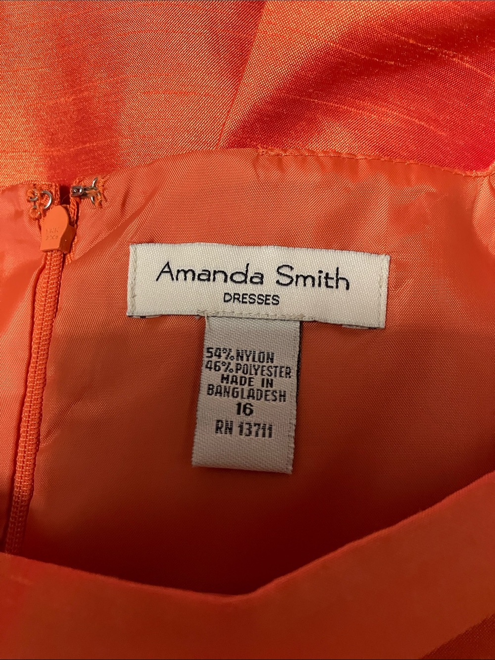 Amanda Smith Square-Neck Sheath Dress in Bright Orange - Picture 3 of 3